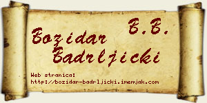 Božidar Badrljički vizit kartica